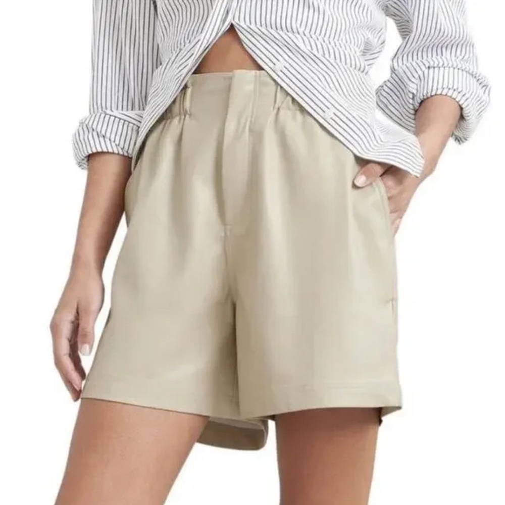 Modern Citizen - Kipp Paperbag Vegan Leather Shorts in Sand - Size Small NWOT - Picture 3 of 6